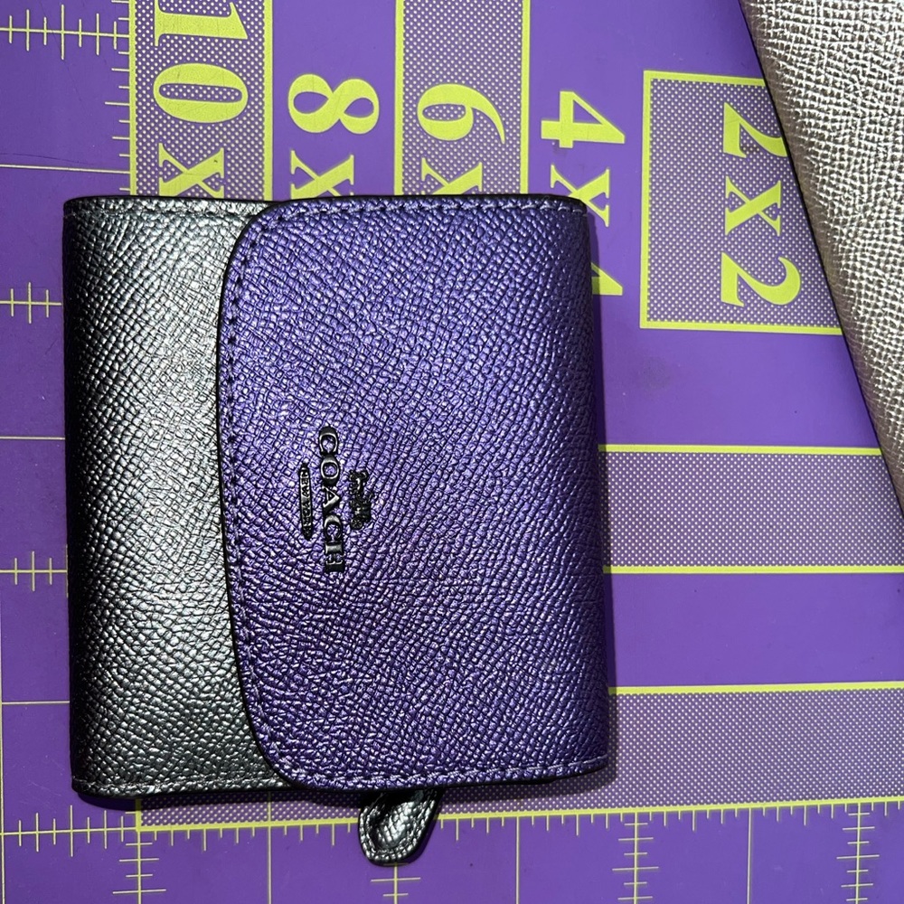 Coach metallic color block wallet